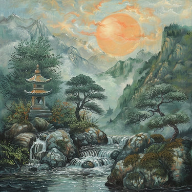 Ancient Japanese Landscape Canvas